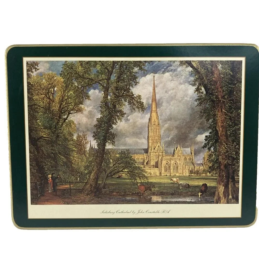 Vintage Clover Leaf Cork Back‎ Table Mats Set of 6 Landscapes by John Constable